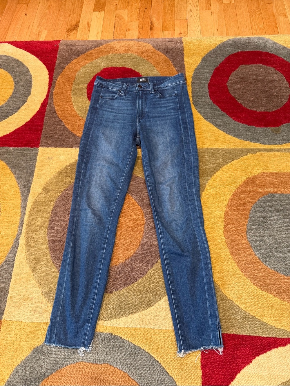 Paige Premium Denim Hoxton Akle Skinny Jeans High Rise Frayed Size 27 Waist